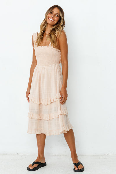 Fancy You Midi Dress Beige