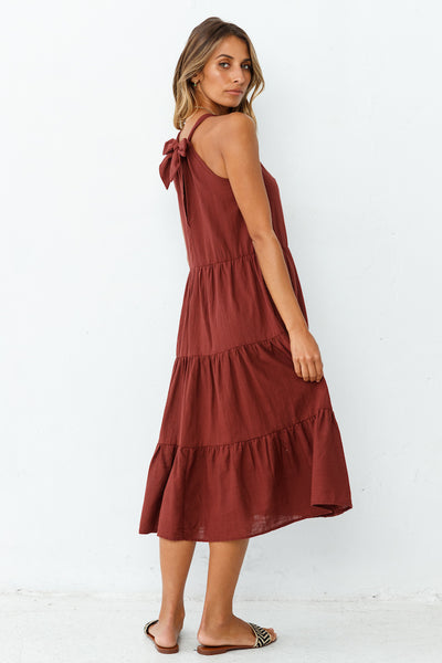 Make It To The End Midi Dress Wine