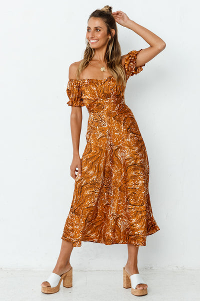 Through The Sand Maxi Dress Rust