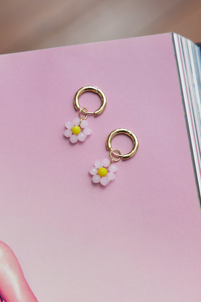14k Gold Plated Gleam And Glow Earrings Pink