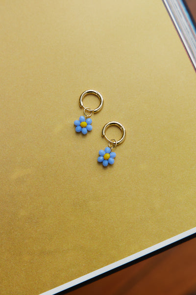 14k Gold Plated Gleam And Glow Earrings Blue