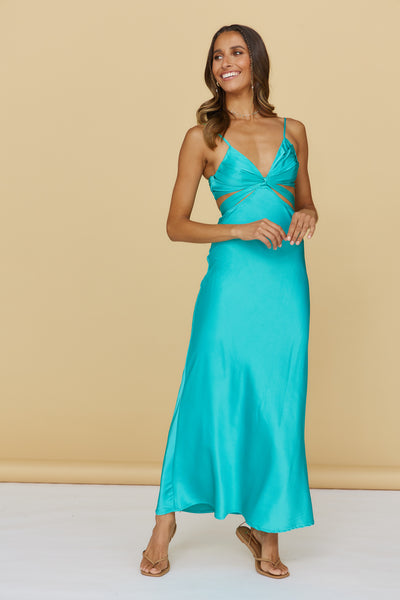 Striking Midnight Maxi Dress Turquoise