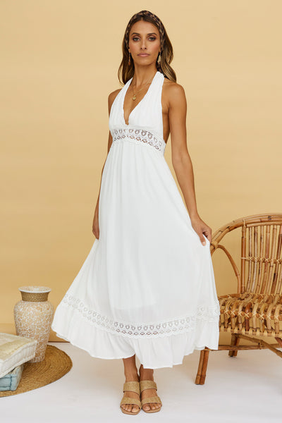 Night Orbit Maxi Dress White