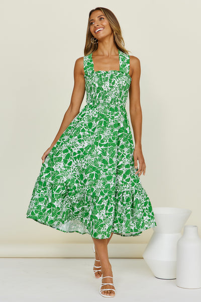 Evergreen Kiss Midi Dress