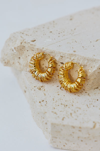 18k Gold Plated Spiriel Earrings Gold