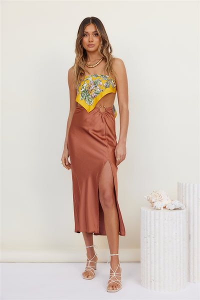 Click Together Maxi Skirt Brown