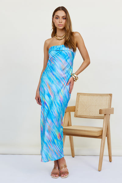 Palettes Of The Sky Maxi Dress Blue
