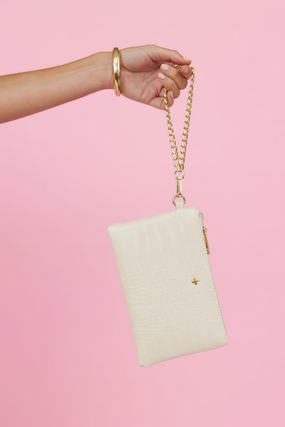 PETA + JAIN Boston Pouch Almond Croc