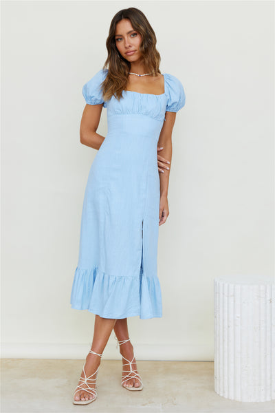 Falling And Floating Midi Dress Blue