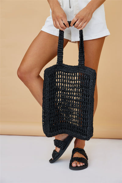 BILLINI Ella Shoulder Bag Black Crochet