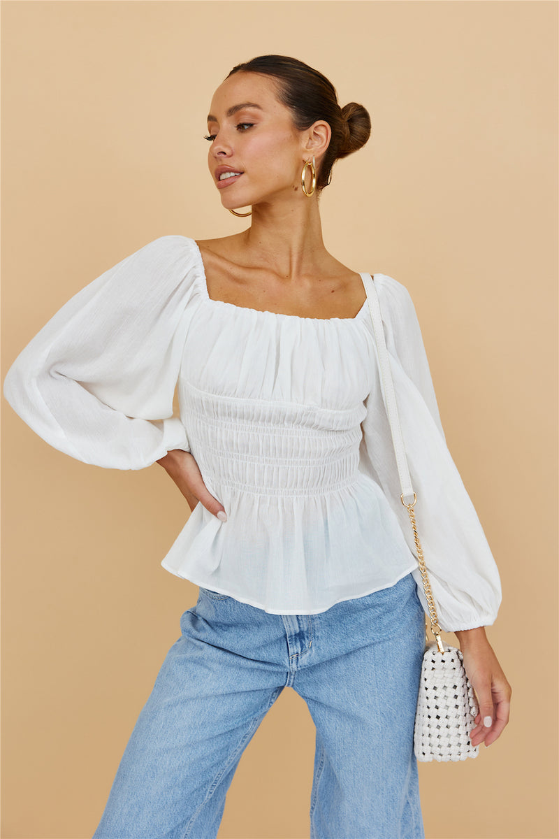 Saffron Top White | Fortunate One