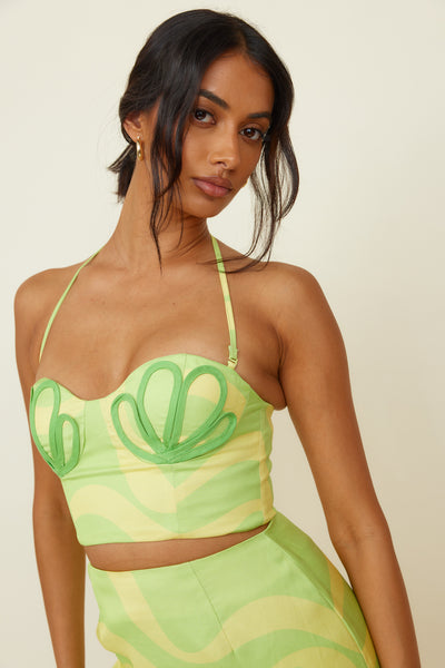 THE WOLF GANG Caracolito Bustier Pina Wave