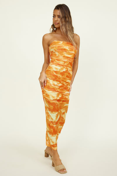 Burning Palms Maxi Dress Orange