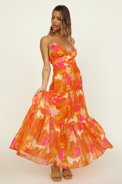 Blissful Memories Maxi Dress Orange