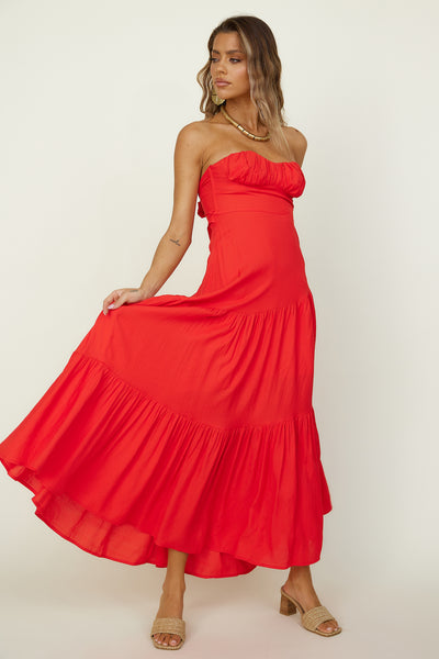 Sunrise View Maxi Dress Red