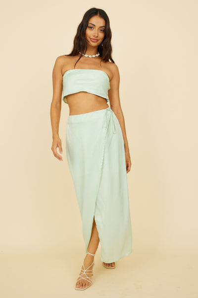 Here To Stay Maxi Skirt Green