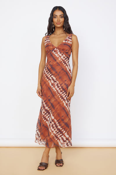 Sweet Reflections Maxi Dress Brown