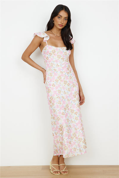 Fall Into Place Maxi Dress Pink