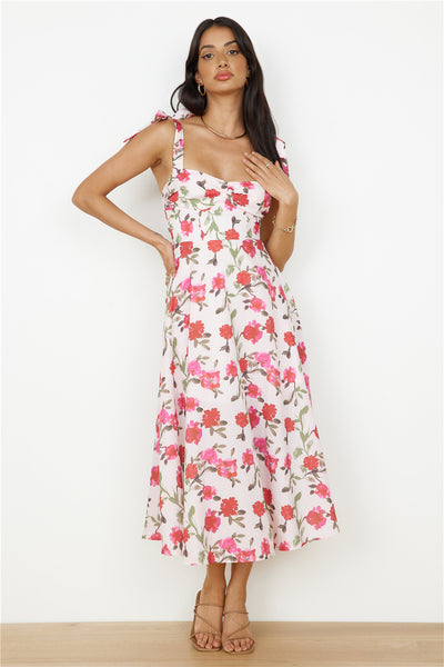 On The Roof Midi Dress Pink