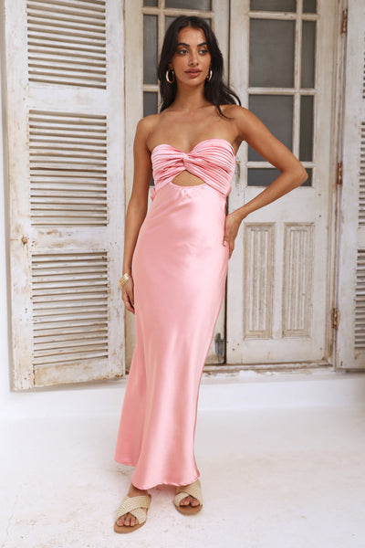 Laced With Gold Maxi Dress Rose