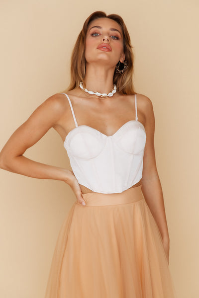 About The Party Crop Top Beige