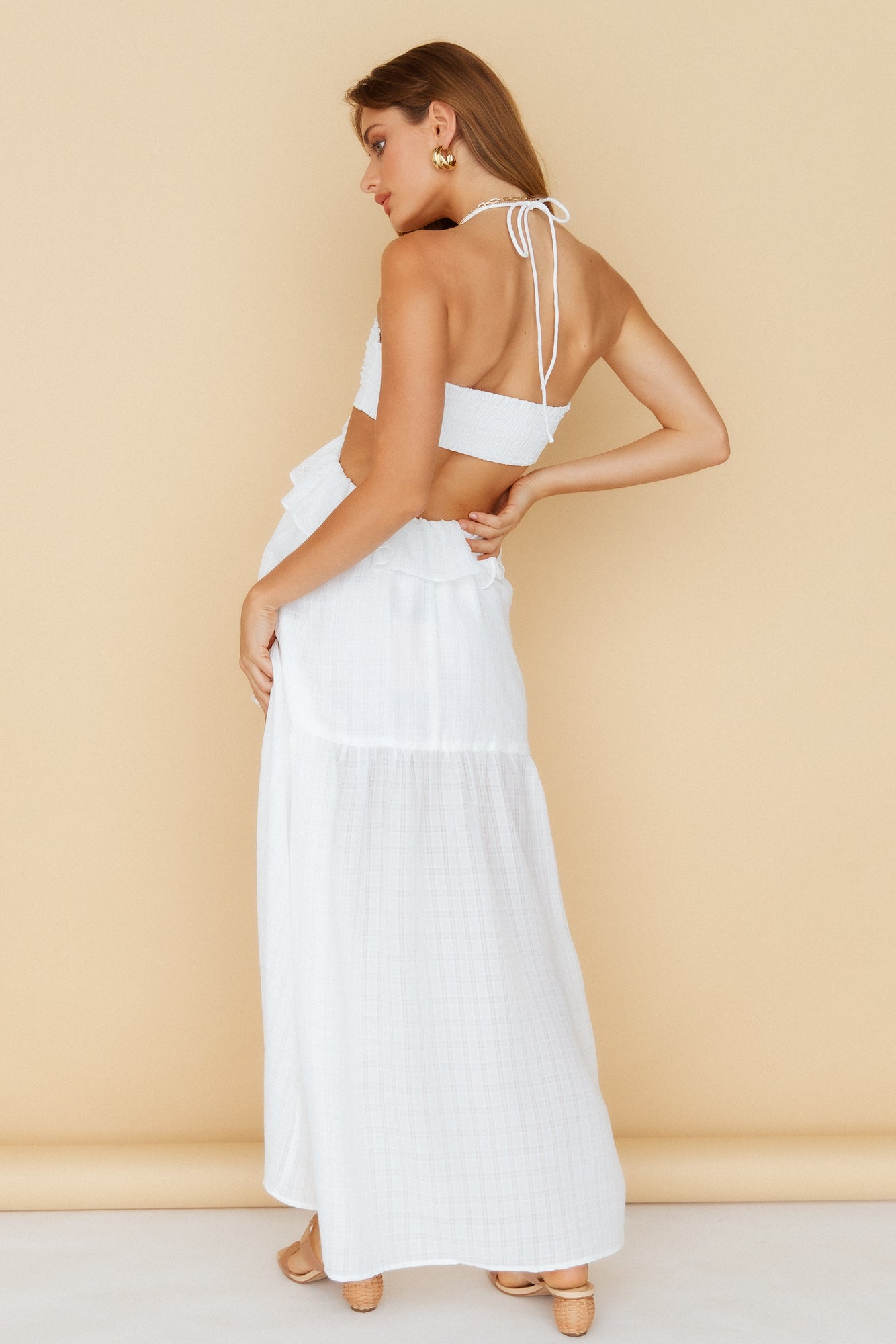 HELLO MOLLY Laugh With You Maxi Dress White | Fortunate One