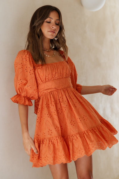 Circling Round Dress Orange