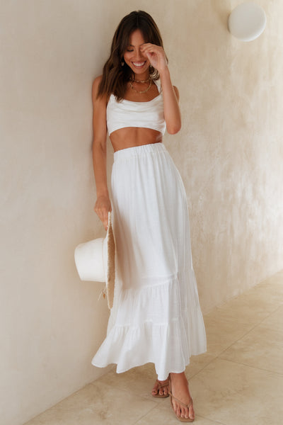 Fixed Focus Maxi Skirt White