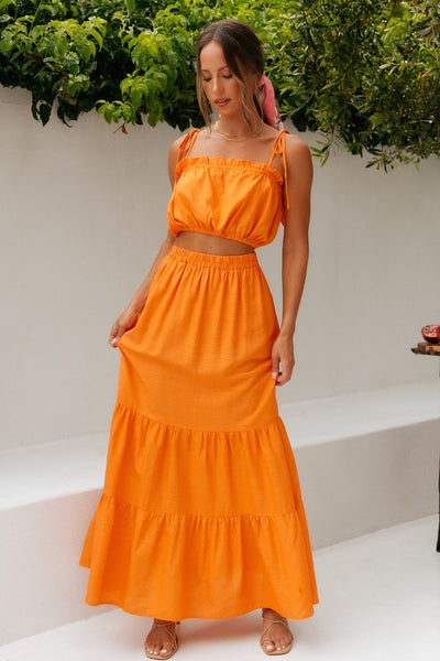 Ballina Maxi Skirt Orange