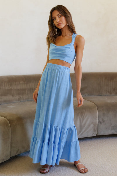 Fixed Focus Maxi Skirt Blue