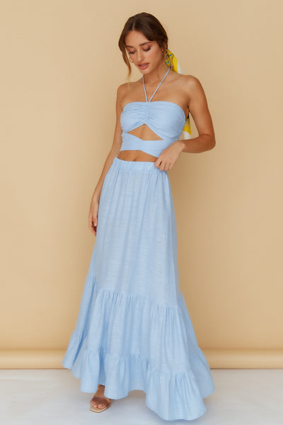 Make It Simple Maxi Skirt Blue