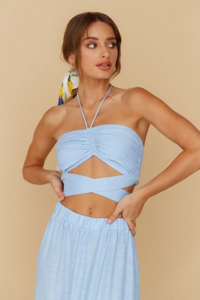 Make It Simple Crop Top Blue