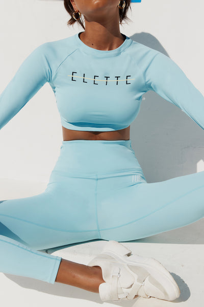 ELETTE FIT Body And Balance Sports Crop Blue