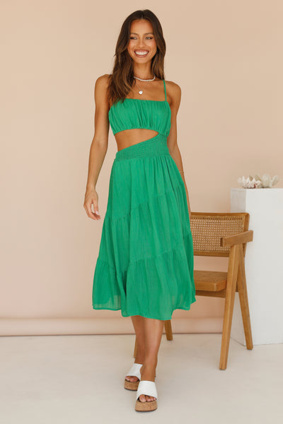 Feeling Fine Midi Dress Green