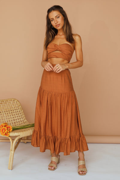 Roux Maxi Skirt Tan