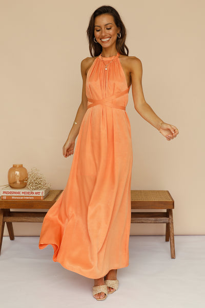 Mari And Gold Maxi Dress Orange