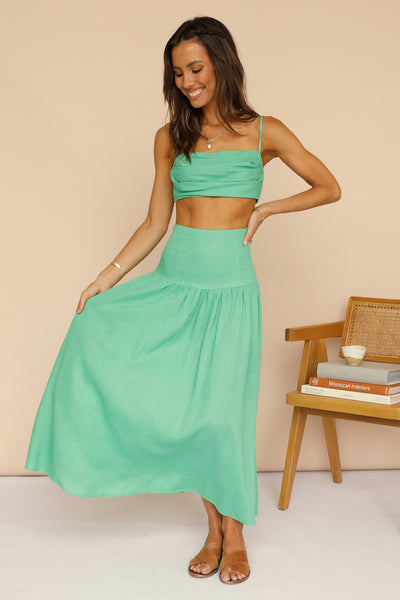 Natural Fragrance Maxi Skirt Green