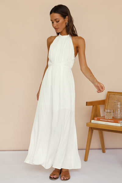 Mari And Gold Maxi Dress White