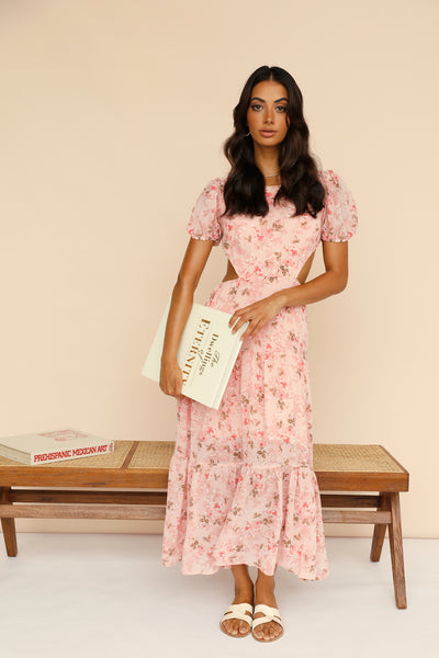 Peach Blossom Spring Maxi Dress