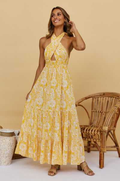 Heart Beating Maxi Dress Yellow