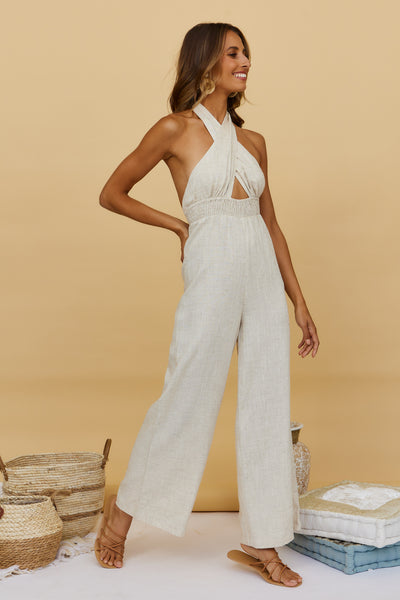 Life And Wellness Jumpsuit Beige