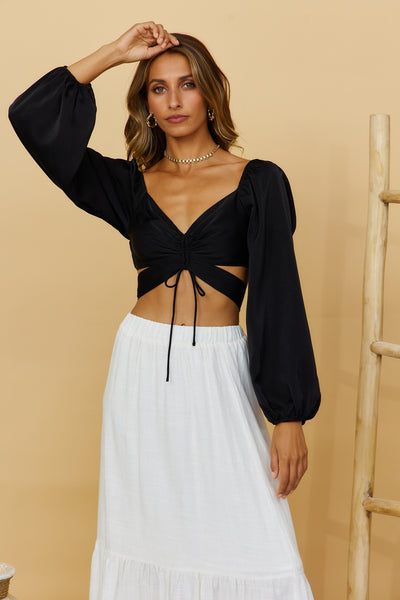 From The Heart Crop Top Black