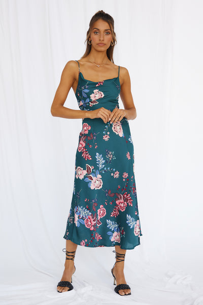 Round The World Maxi Dress Forest Green