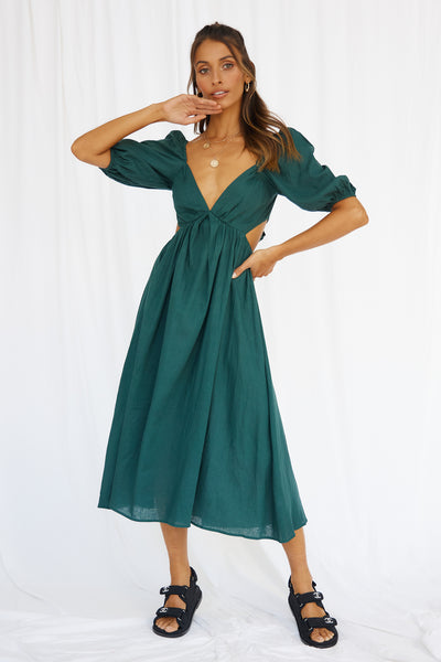 Warmer Hearts Maxi Dress Forest Green