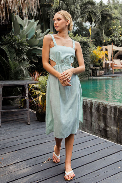 Hidden Secrets Midi Dress Sage