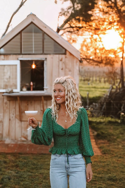 Paint The Town Crop Top Green