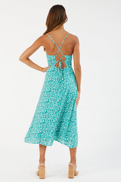 Born In Spring Midi Dress Green