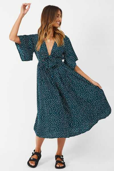 Count To Ten Midi Dress Green