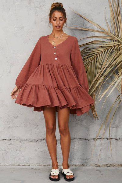 Comfortable Silence Dress Brown