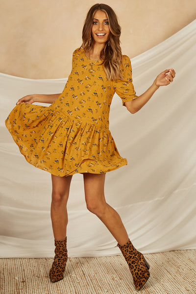 Grayton Beach Dress Mustard